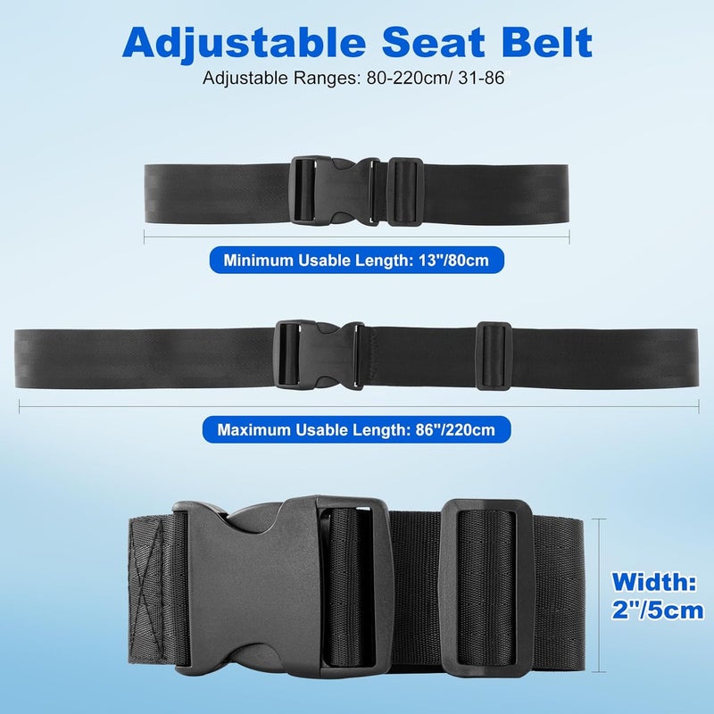 Tigbear Wheelchair Safety Strap Seat Belt, Adjustable Anti-Slip Anti-Fall Wheelchair Fixation Belt, 13-86" Adjustable Length 31-86 Inch/2 Inch Wide - Image 5